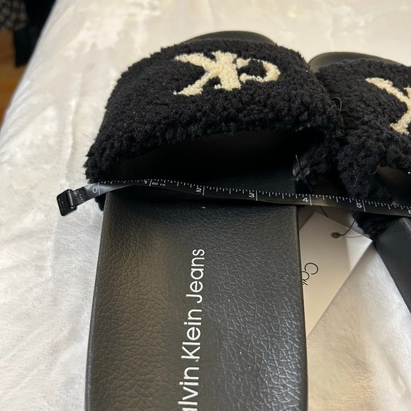 Men\'s Black Calvin Klein Slides w/ Sherpa Fur main image 9
